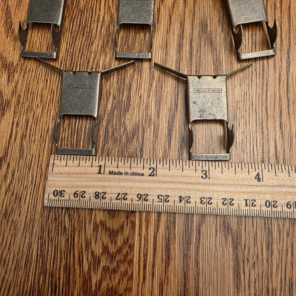 Hillman Antique Brass Brick Block Wreath Hangers Metal Hardware 5 Pc Set Outdoor